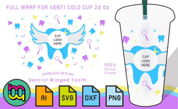 24oz Cold Cup Graphic: A Dentist Theme Print Template Review