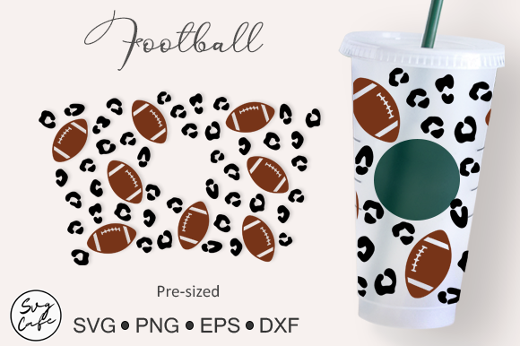 24oz Venti Cold Cup Football Graphics & Graphic Templates