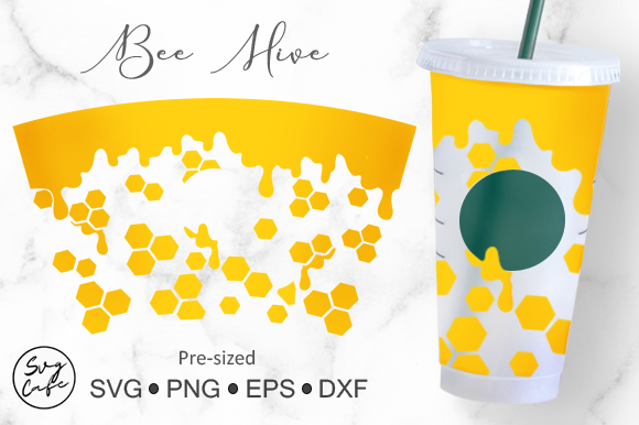 A Bee Hive Graphic for Crafts & Cold Cup Designs