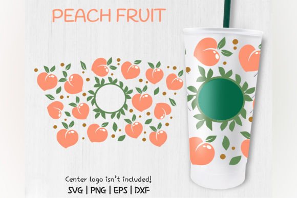 A Peach Full Wrap Graphic Asset for Crafts and Branded Cups