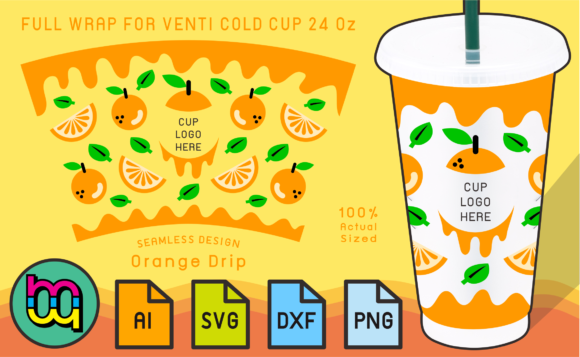 A Vibrant Orange Drip Design for Premium Print Templates