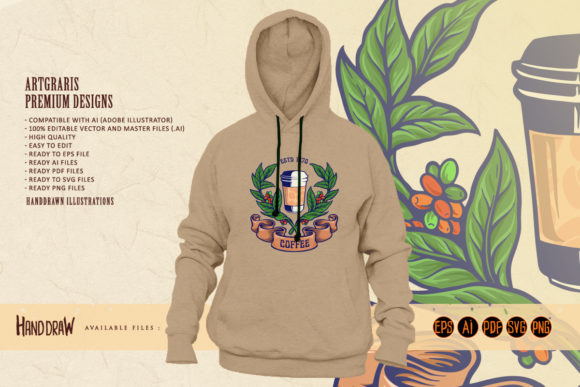 Coffee Plant Illustration for Editorial Graphics & Blog Design