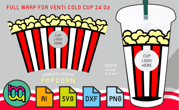 Crafting with the Venti Cold Cup Fullwrap Popcorn Graphics