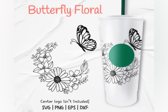 From Graphics to Crafts: A Butterfly Floral Cold Cup Design