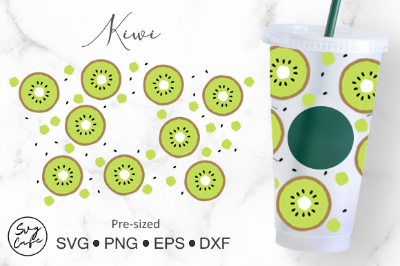 Kiwi Venti Cup Embroidery: A Fresh & Modern Design