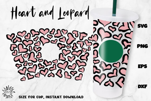 Lopard Full Wrap Venti Cold Cup 24 Oz Graphics & Crafts