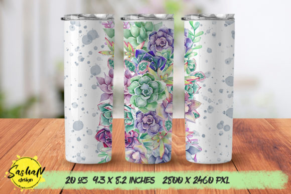 Succulent Tumbler Designs for Brand Graphics & Print Templates