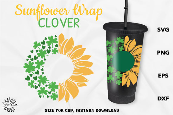 Sunflowers Clovers Full Wrap Cold Cup Graphics & Crafts