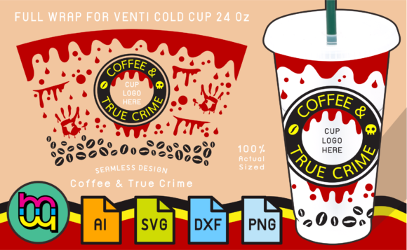 True Crime Coffee Graphics for Print Templates