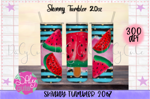 Watermelon Tumbler Graphics for Summer Print Templates
